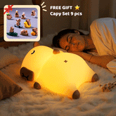 Huggwaii Sleeping Capybara Breathing Squishy Silicone Companion Sound LED Night Light Perfect Gift